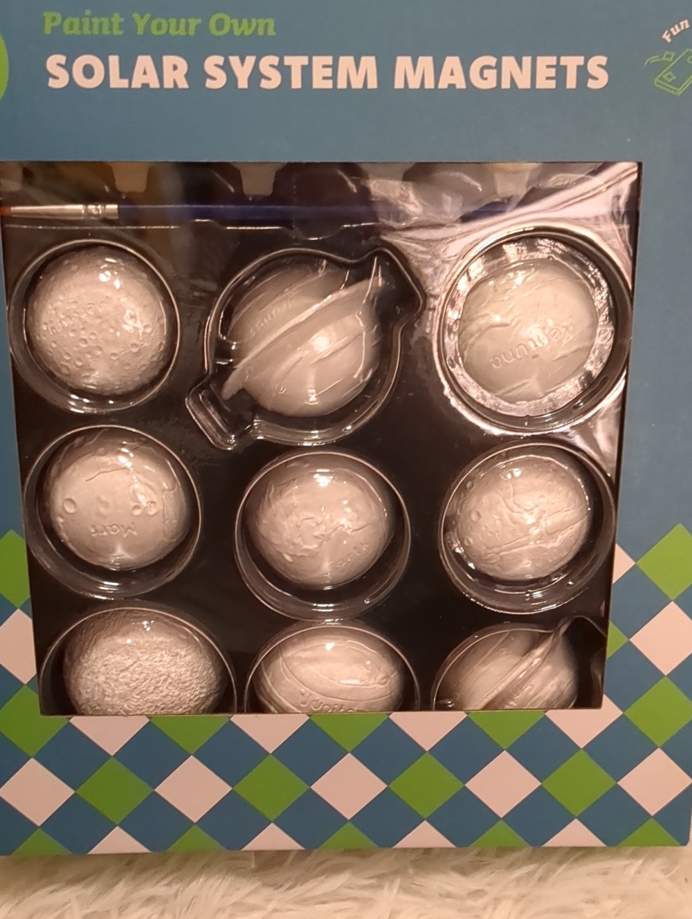 Paint Your Own Solar System Magnets - White Planet Craft Kit